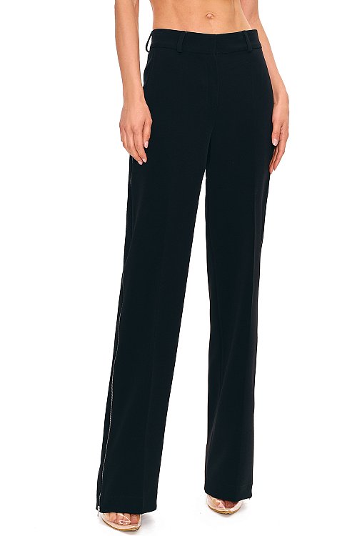 Trousers with side zipper, Black