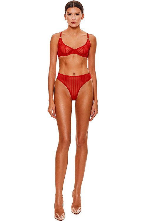 High thong Passion Red, Red