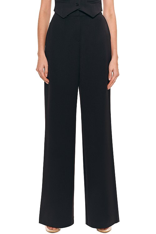 straight trousers, Black