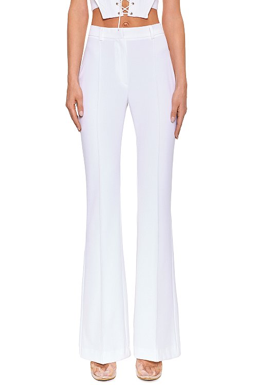 Flared trousers with arrows, White (warm)