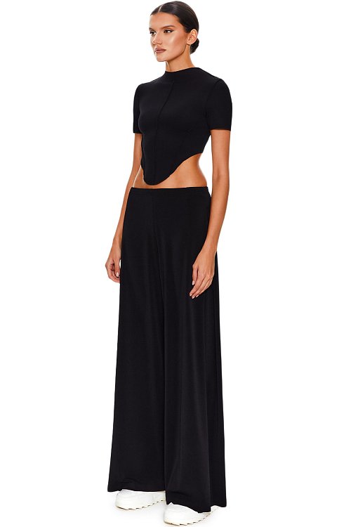 Брюки со складками по боковым срезам