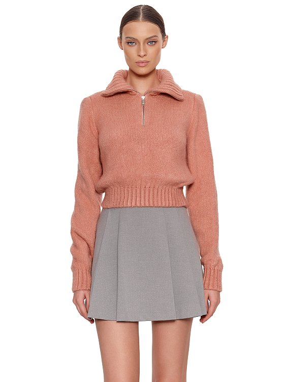 Джемпер на молнии укороченный