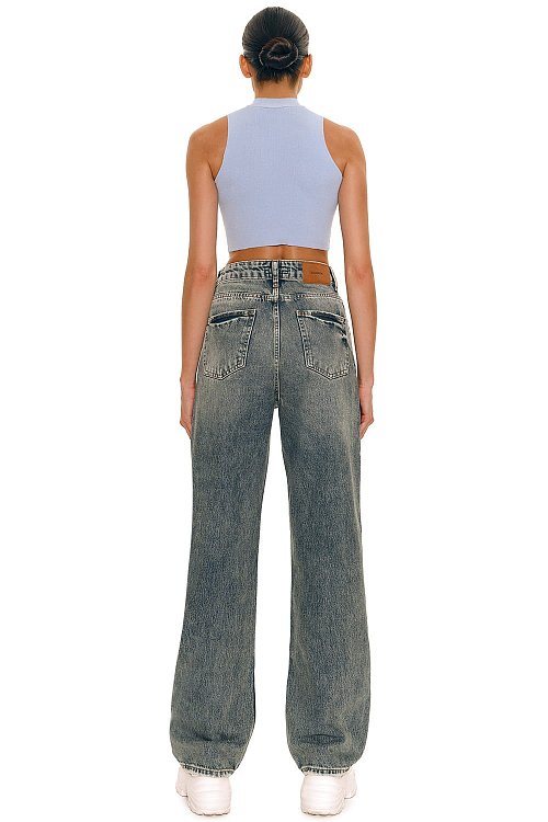 Топ с фигурным вырезом вязаный 