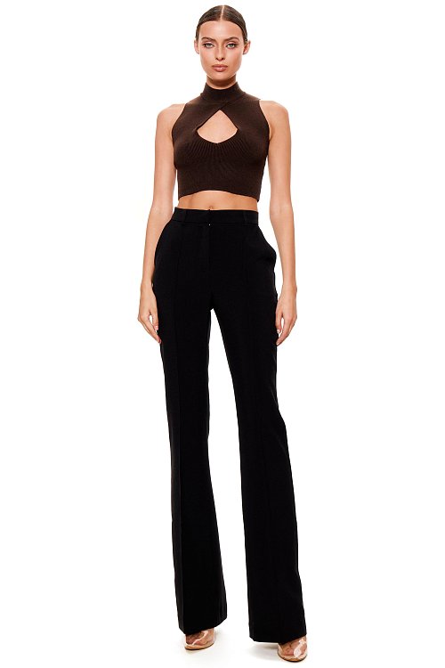 Knitted top with scoop neckline