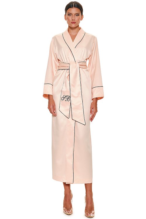 Silk robe, Peach color