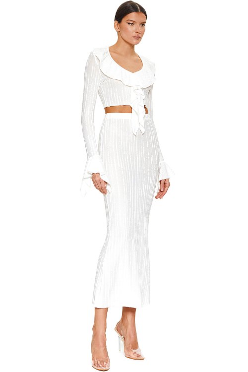 Блузка трикотажная с воланами