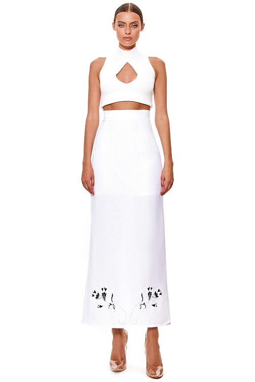 linen maxi skirt