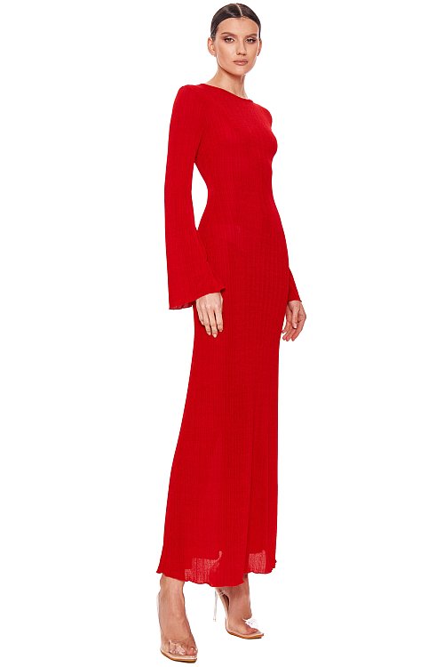 Платье макси из фактурного трикотажа