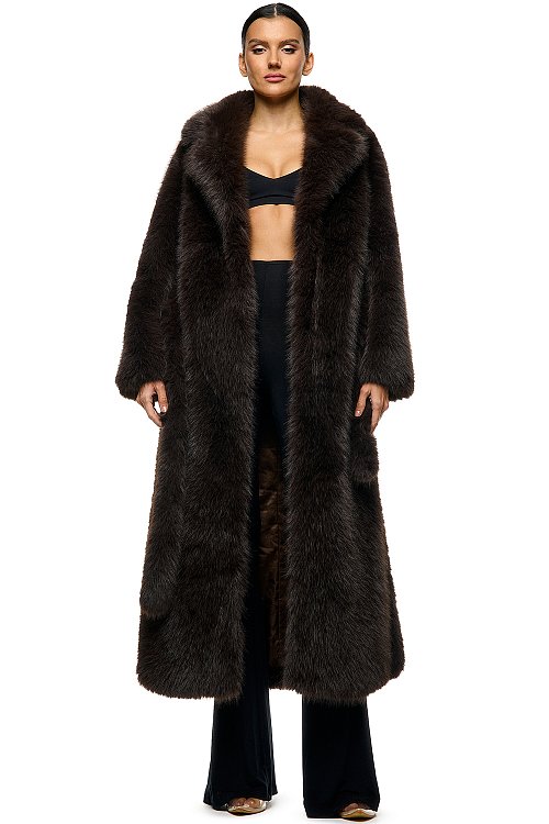 Long faux fur coat