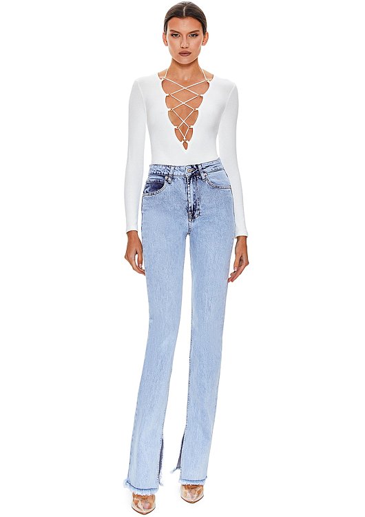 Боди со шнуровкой