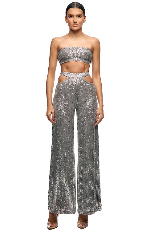 Knitted flared trousers