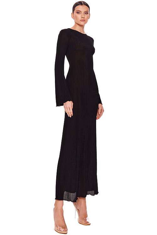 Платье макси из фактурного трикотажа