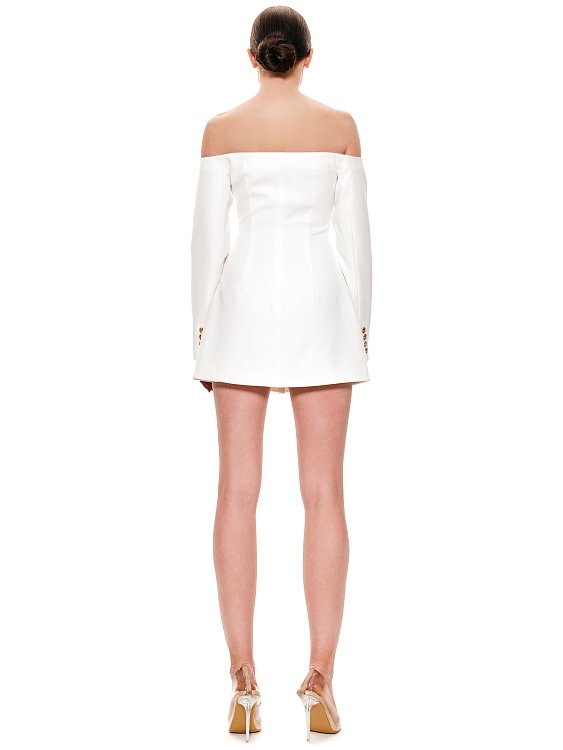 Платье пиджак с открытыми плечами