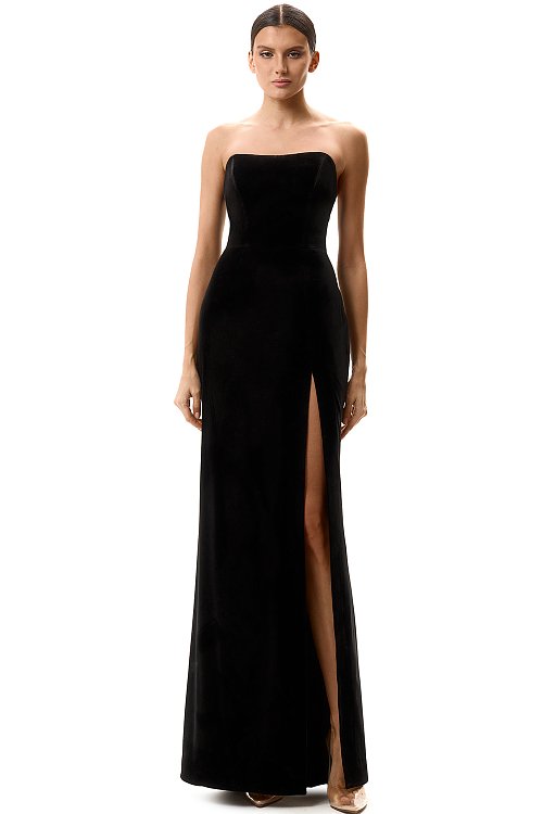 Velvet corset maxi dress