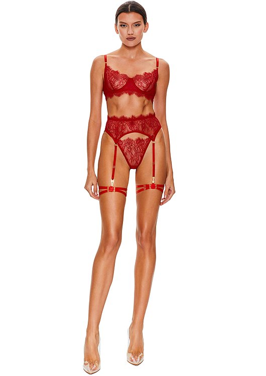 Lace garter belt «Red», Red