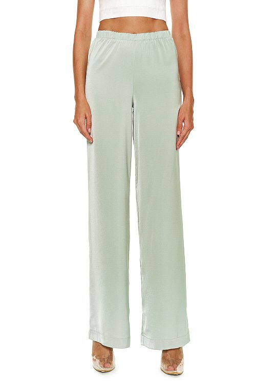 Satin trousers, Green