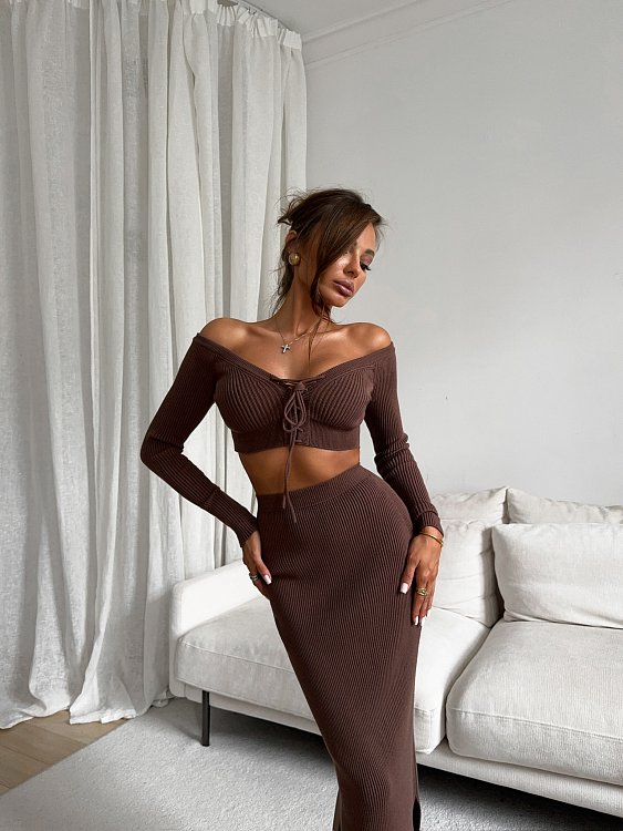 Топ со шнуровкой трикотажный