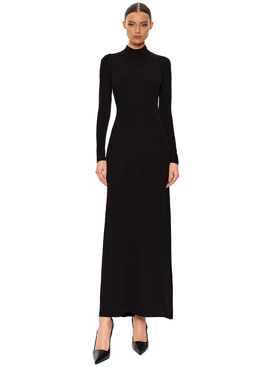 Maxi dress with a cutout on the back, Black