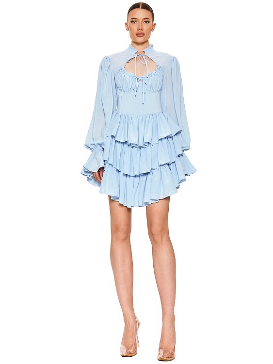 Mini dress with frills