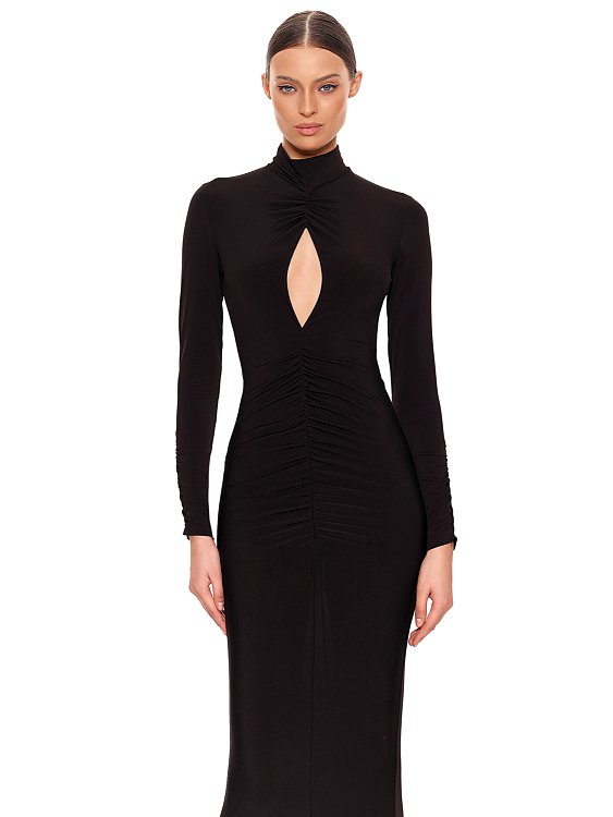 Платье макси с драпировкой