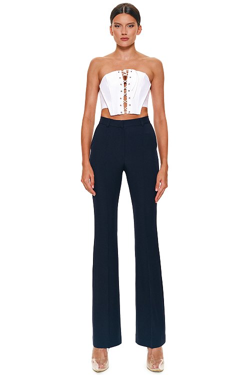 Pleated trousers, Dark blue