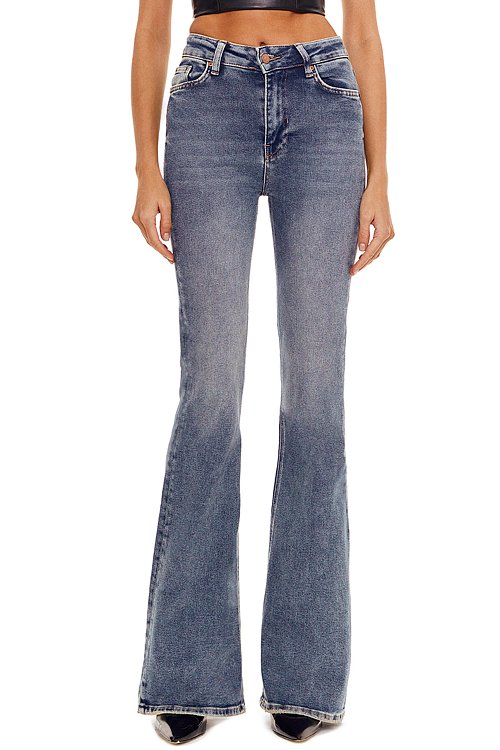 Flared stretchy jeans, 