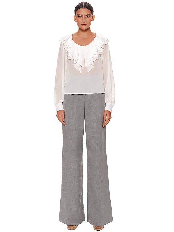 Blouse with frills