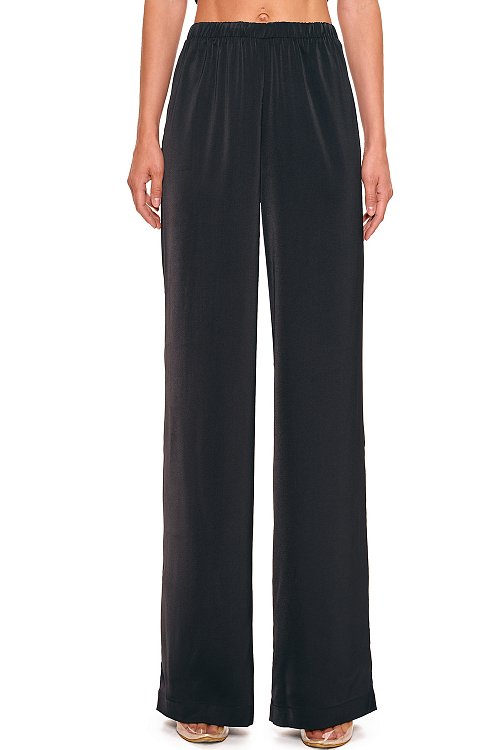 Satin trousers, Black