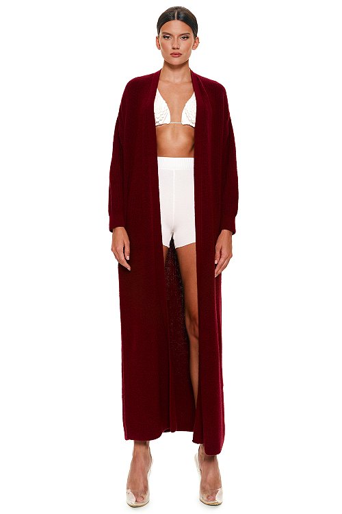 Cardigan maxi, Burgundy