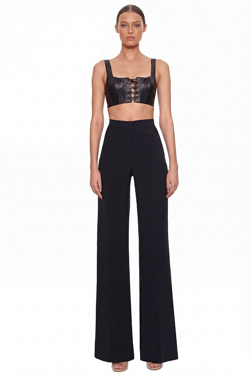 Straight trousers with slits