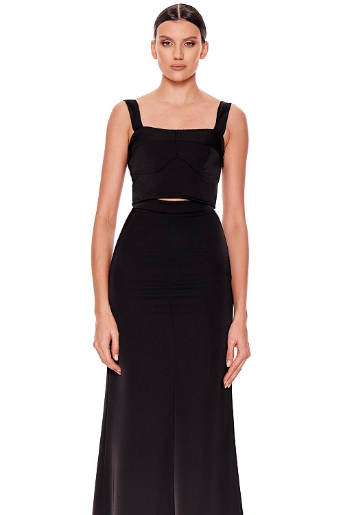 Топ из сатина c фестонами