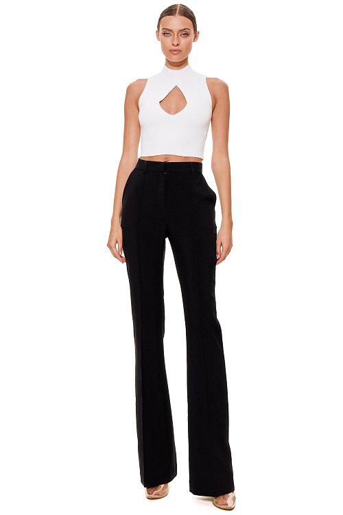 Knitted top with scoop neckline