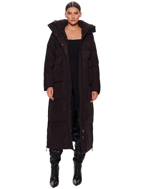 Long puffer coat, Black