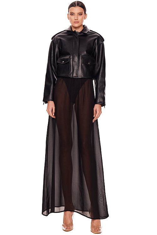 Eco leather biker jacket