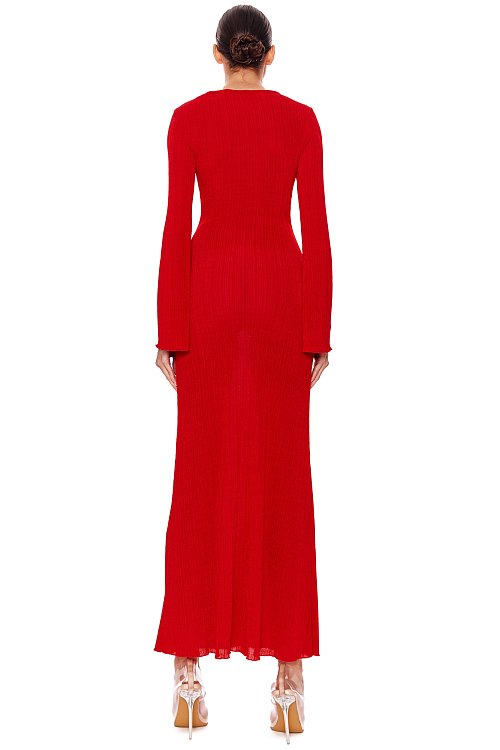 Платье макси из фактурного трикотажа