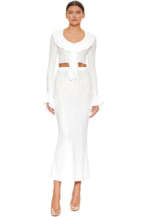 Jersey midi-skirt, White (warm)