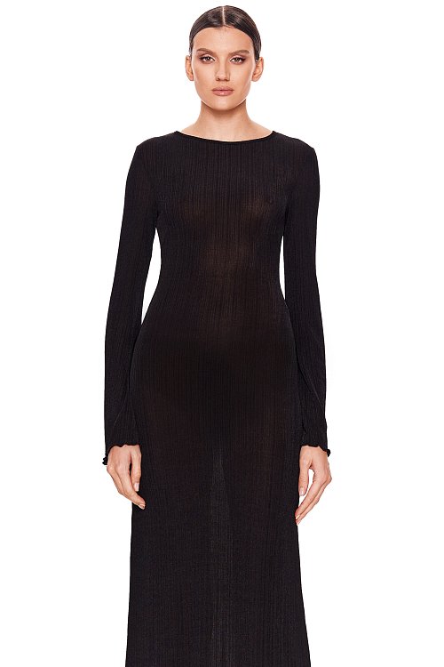 Платье макси из фактурного трикотажа