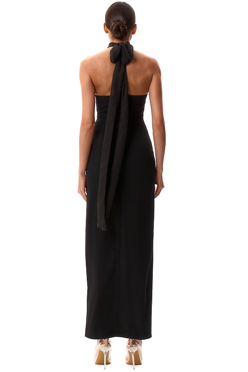 Платье из крепа с шифоновыми завязками