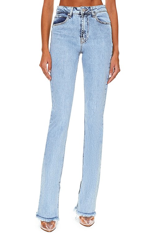 High-waisted jeans with cutouts, Blue