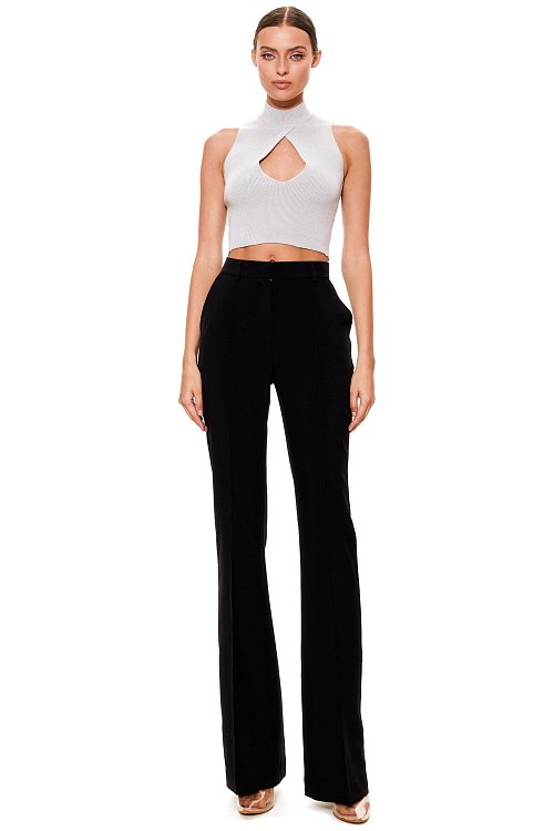 Knitted top with scoop neckline