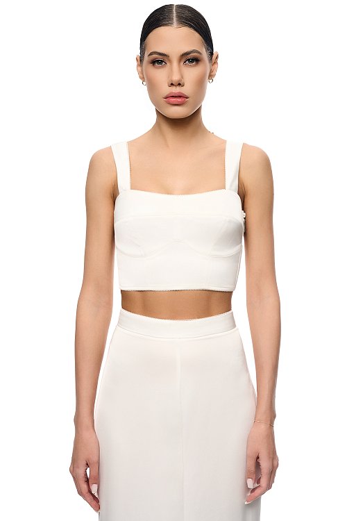 Топ из сатина c фестонами