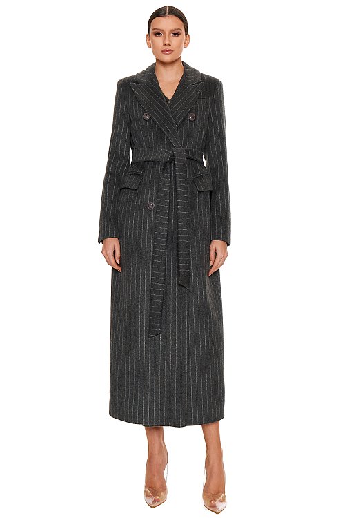 Maxi coat with belt