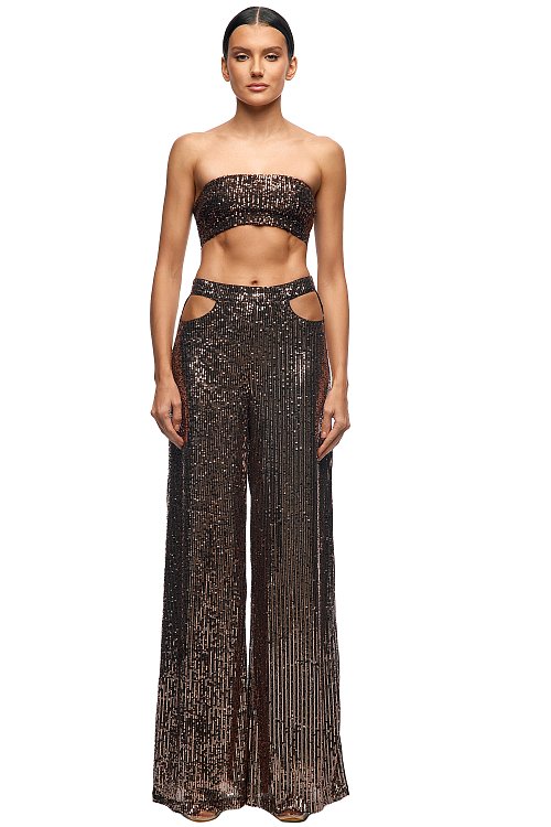 Knitted flared trousers