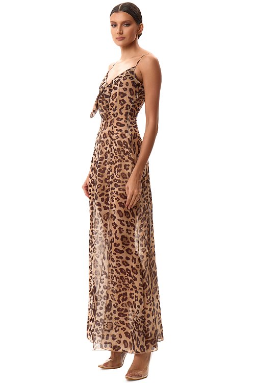 Платье-макси из шифона с разрезами