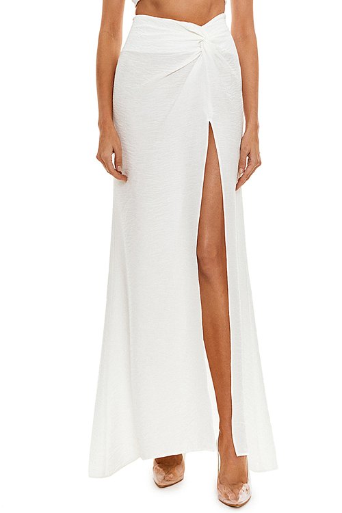 Maxi skrit with a knot, White (warm)