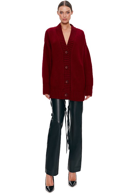 Oversize cardigan, Burgundy