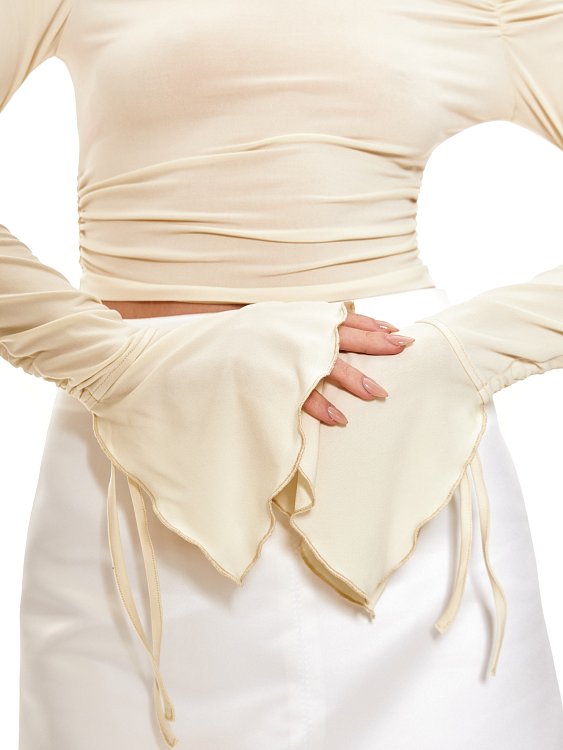 Лонгслив с расклешенными рукавами