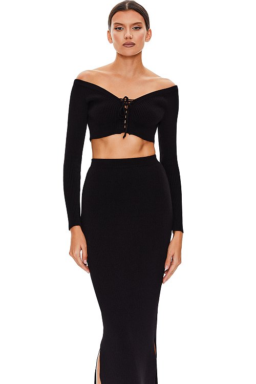 Юбка-миди трикотажная