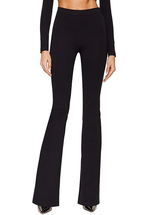 Knitted flared trousers, Black