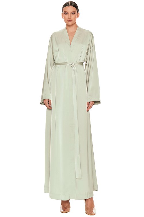 Organza robe with slits
